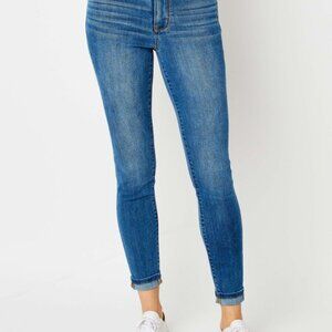 Hazel Blues® | Judy Blue Cuffed Hem Skinny Jeans
